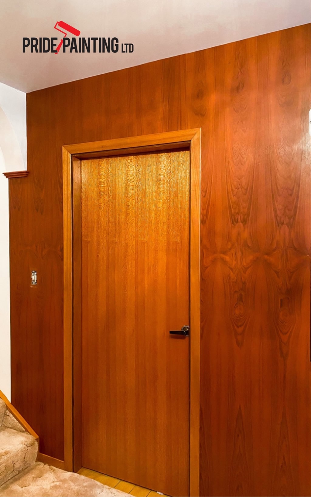 Image of doorway before being repainted professionally by Pride Painting
